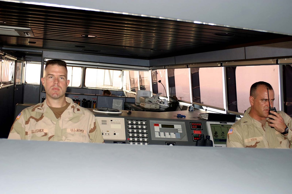 Chief Warrant Officers Pilot Theater Support Vessel in Persian Gulf
