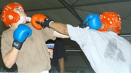 Soldiers Compete in Boxing Match in Mosul, Iraq