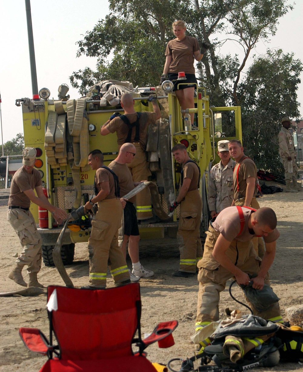 Firefighters Assist Rival Team in Kuwait Competition
