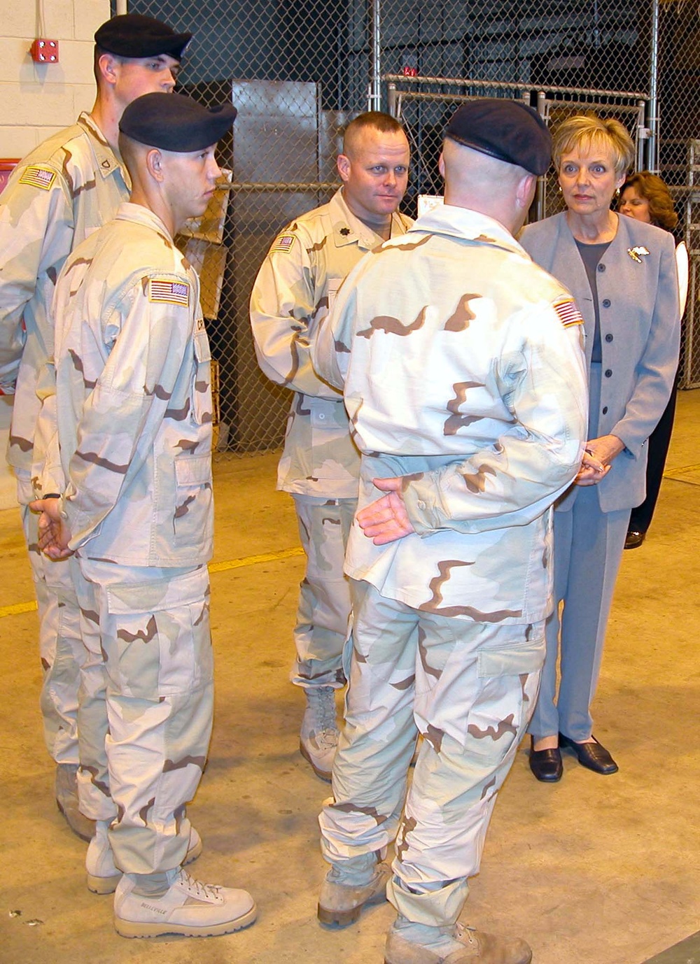 Gen. Richard B. Myers' Wife Visits Stryker Infantry Carrier at Fort Lewis