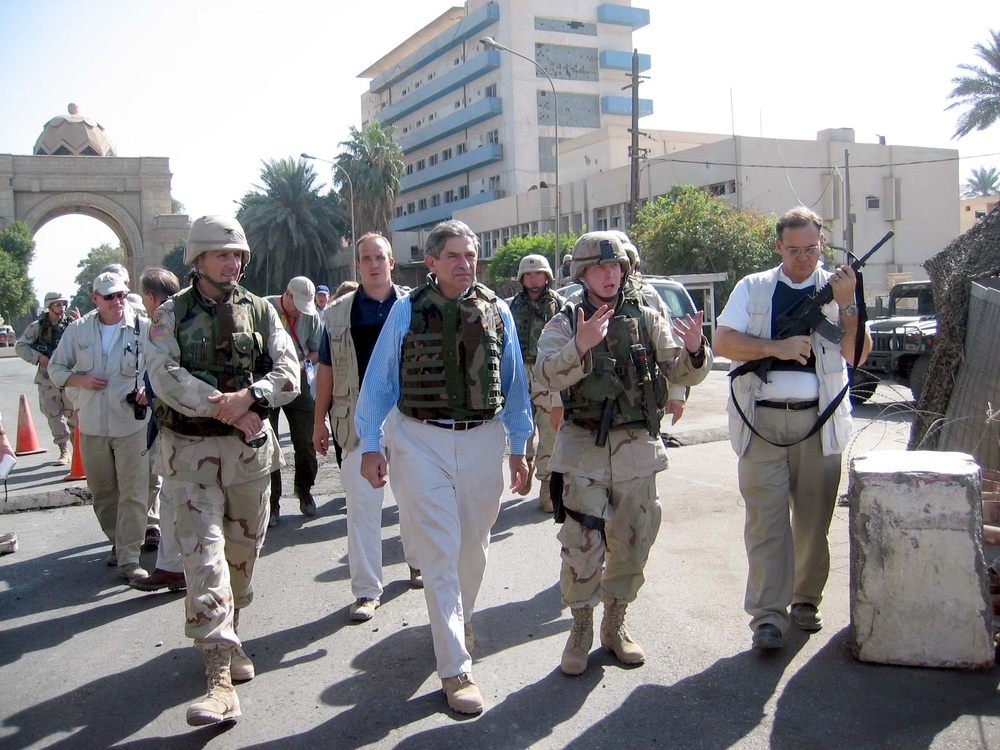 Wolfowitz Visits Troops After Baghdad Hotel Attack