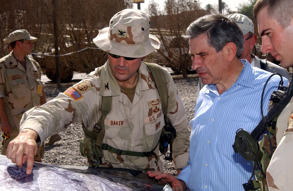 U.S. Commander Briefs Defense Official on Patrol in Baghdad After Hotel Attack