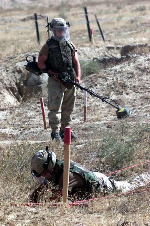 Army Engineers Carefully Clear Mines at Bagram Air Base