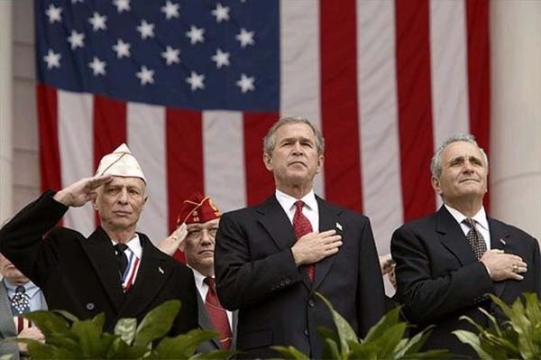 Bush Honors Veterans at Arlington National Cemetery