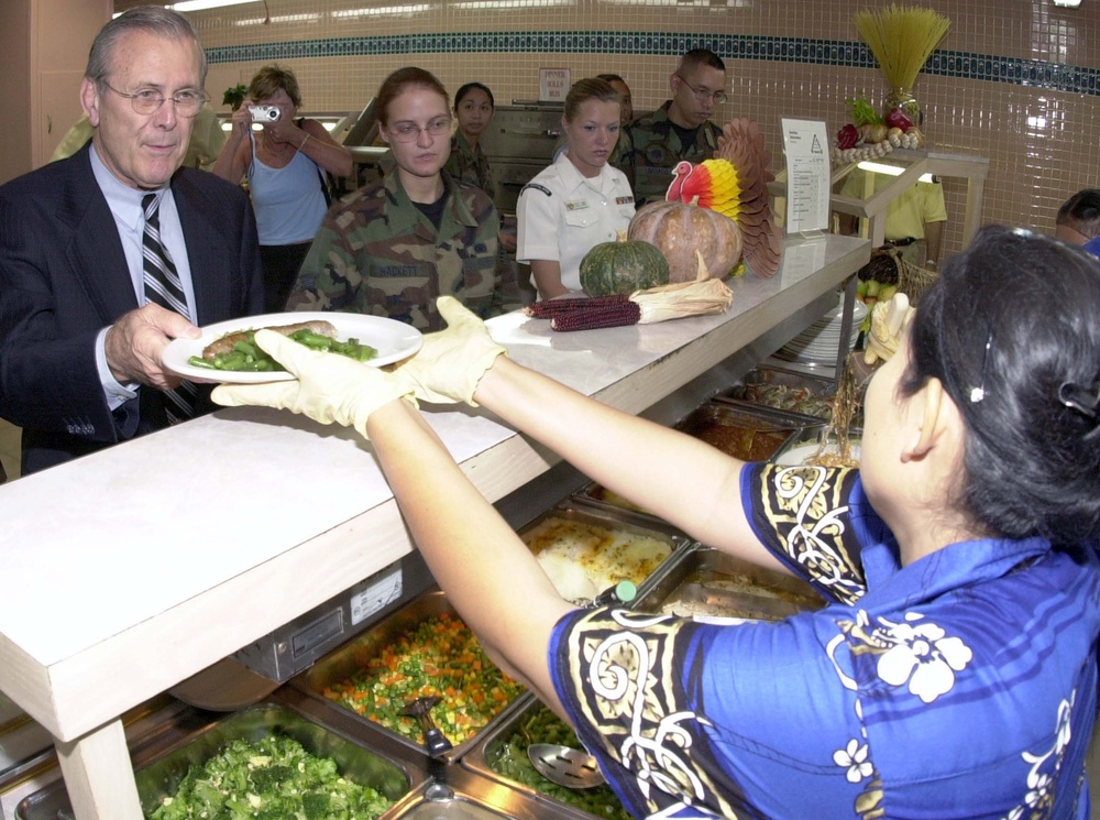 Rumsfeld Visits Andersen Air Force Base, Guam