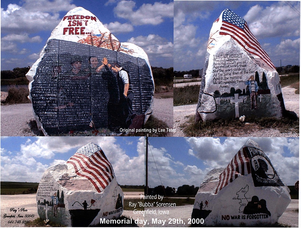 Iowa Artist Recreates Iconic Vietnam Veterans Memorial Painting on Boulder