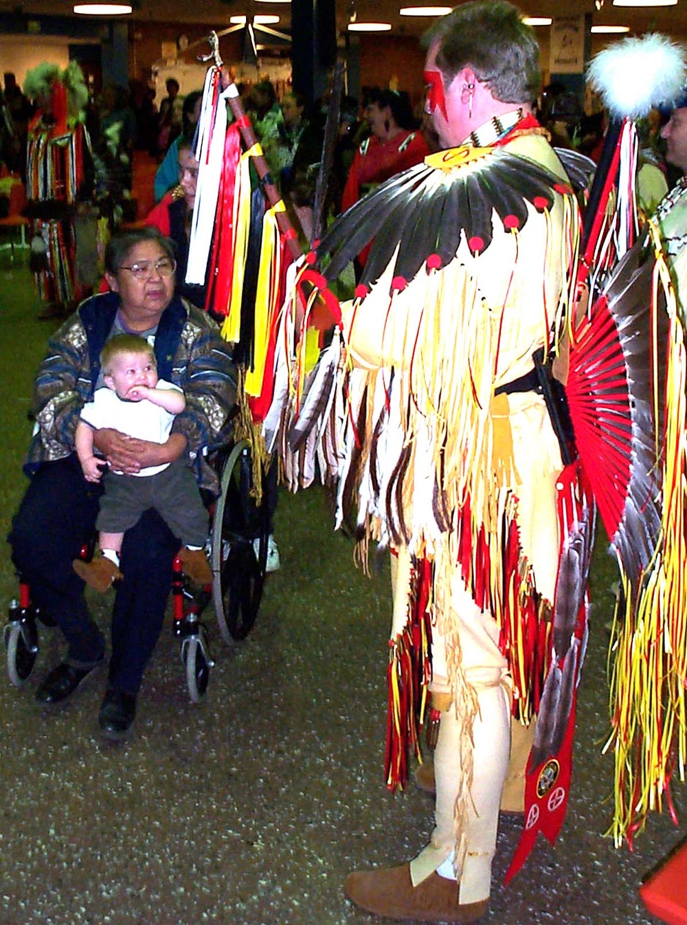 Grandmother Dances with Grandson at Veterans Powwow