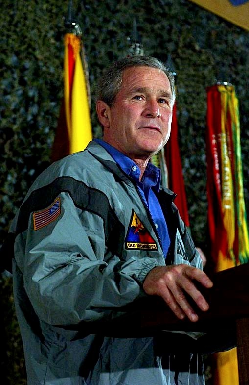 Bush Makes Surprise Thanksgiving Visit to Troops in Baghdad
