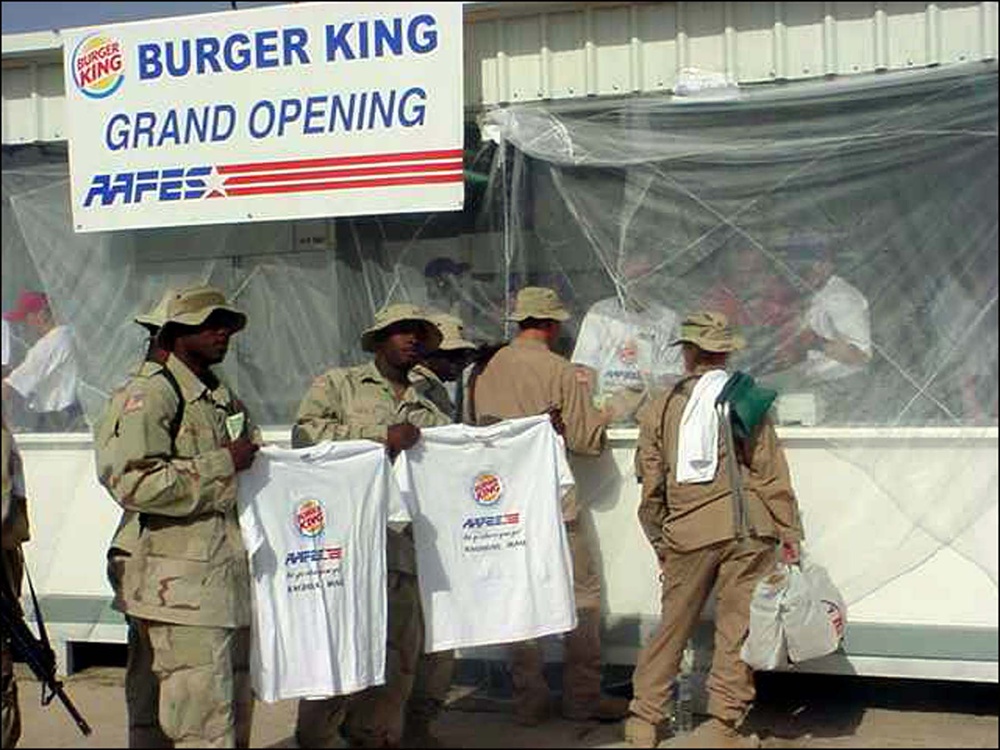 Troops Enjoy Burger King at Baghdad Airport