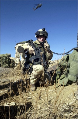 Air Force Airman Coordinates Air Cover for Army Troops in Afghanistan