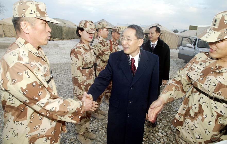 Korean Defense Adviser Visits Troops at Bagram Air Base