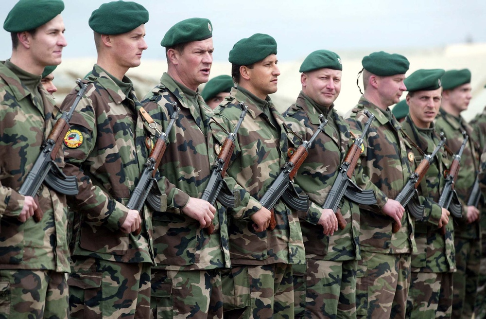 Slovak Troops Await Officials at Bagram Air Base in Afghanistan