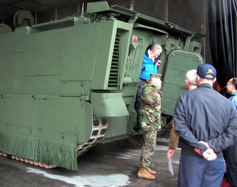 Armored Personnel Carrier Loaded Aboard Navy Amphibious Ship