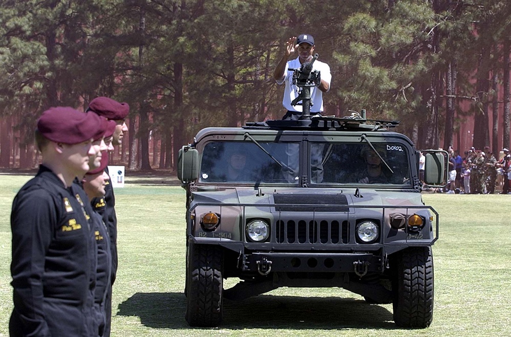 Tiger Woods Makes Grand Entrance at Fort Bragg Golf Exhibition