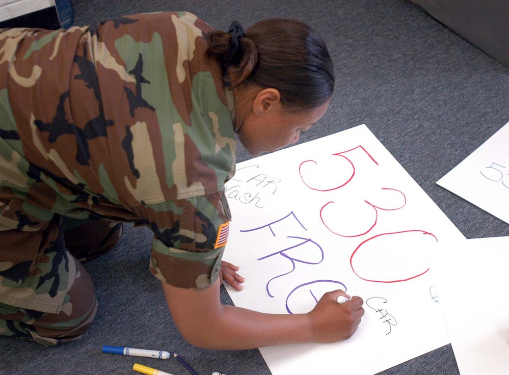 Sgt. Dickerson Prepares for Family Readiness Group Car Wash at Fort Bragg