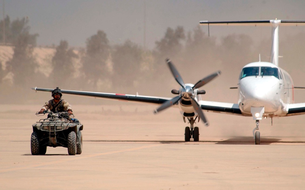 U.S. Air Force Combat Controller Escorts First Civilian Plane to Land at Baghdad Airport