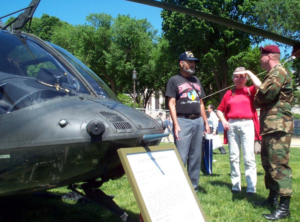 Army Helicopter Pilot Briggs Discusses Kiowa Chopper with Jesus and Judy Garcia
