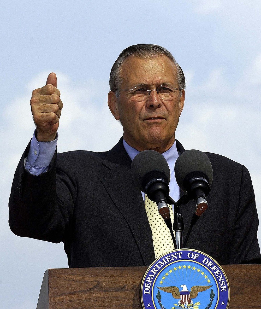 Rumsfeld Visits US Troops in Singapore