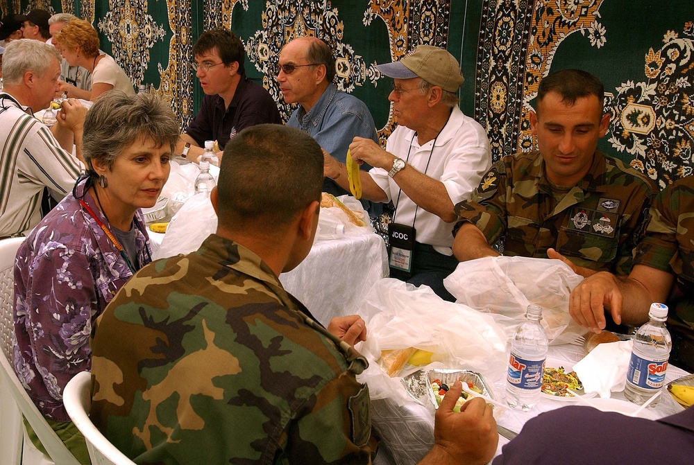 Navy, Azeri SEALS Host Lunch for 2004 Joint Civilian Orientation Conference Participants in Baku, Azerbaijan