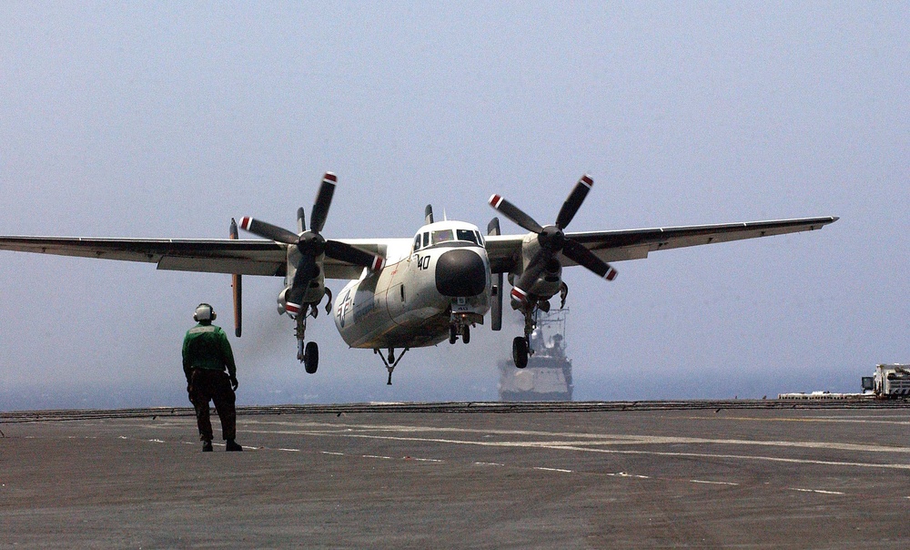 Participants in Joint Civilian Orientation Conference Visit USS Enterprise by Helicopter