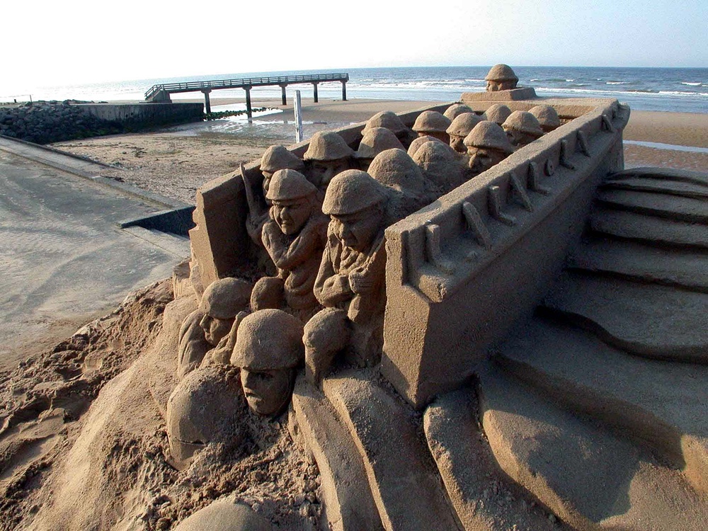 Iconic D-Day Sand Sculpture Commemorates Normandy Invasion