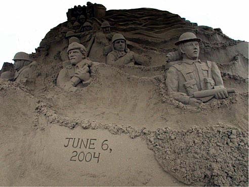 Sand Sculpture Commemorates 60th Anniversary of D-Day Invasion