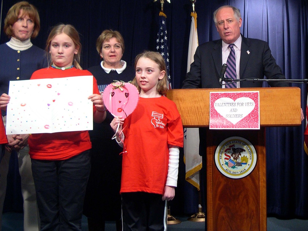 Illinois Lt. Gov. Encourages Students to Send Valentines to Troops, Veterans