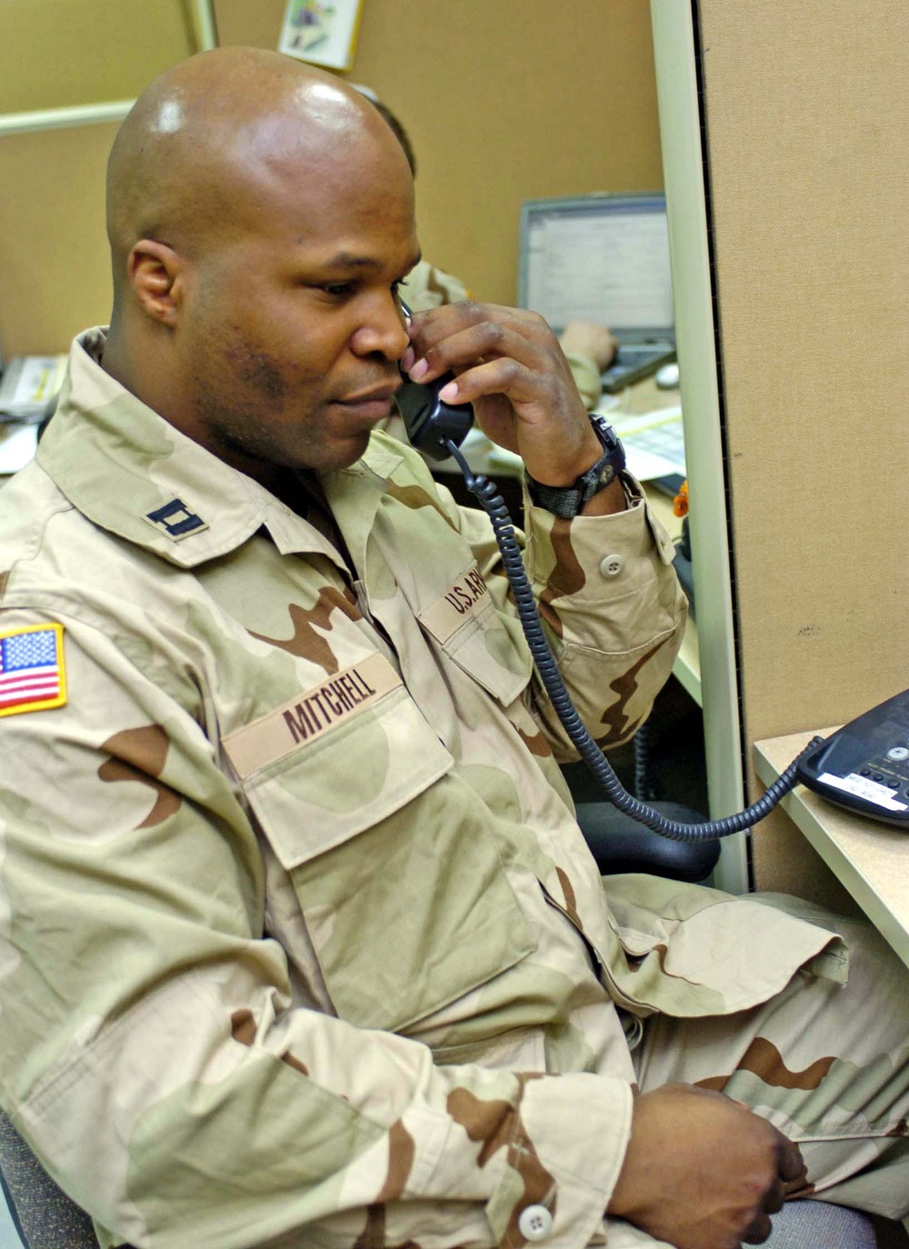 Soldier Calls Home from Iraq to Connect with Family