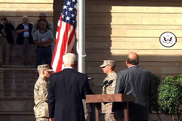 U.S. Ambassador Negroponte Honors Flag Raising at New Embassy in Iraq