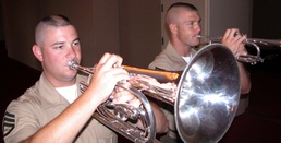 Marine Buglers Rehearse for Fourth of July Performance with National Symphony Orchestra