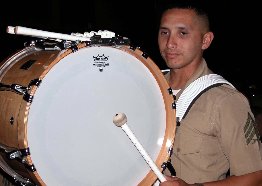 Marine Sgt. Practices Drum Ahead of Fourth of July Performance