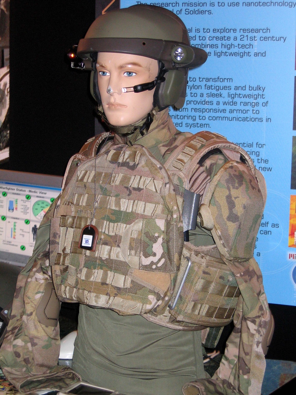 Future Warrior Uniform Showcases High-Tech Helmet with Integrated Display