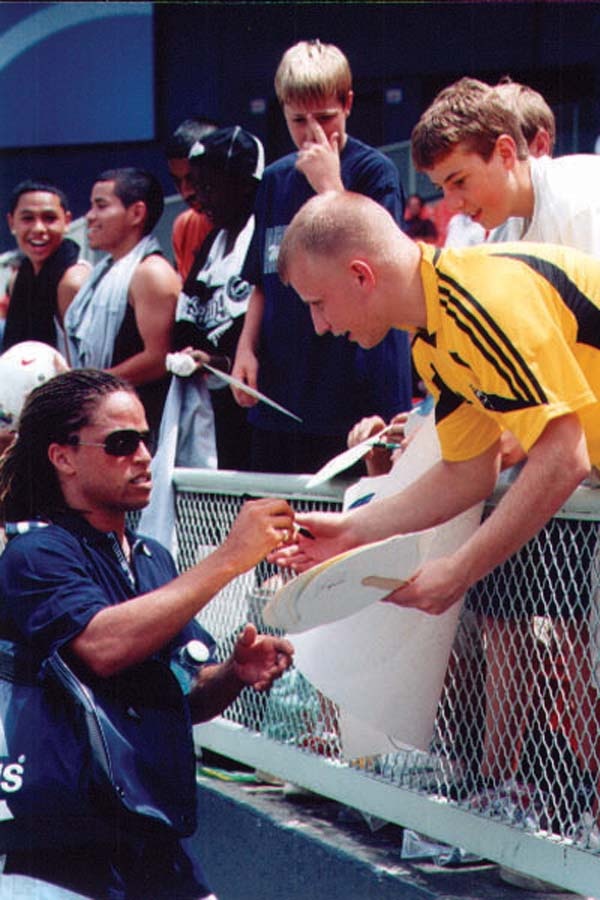 Marine Reservist Scores Autograph from MLS Player