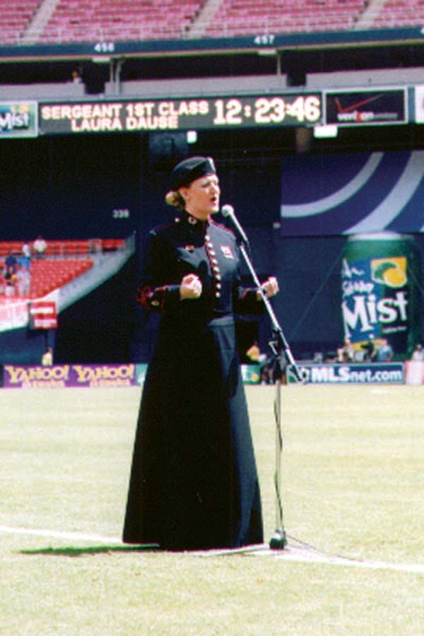 Army Field Band Soloist Sings &quot;God Bless America&quot; at World Cup Reunion Game