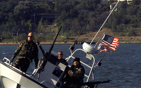 Coast Guard Reservists Patrol Hudson River After 9/11 Attacks