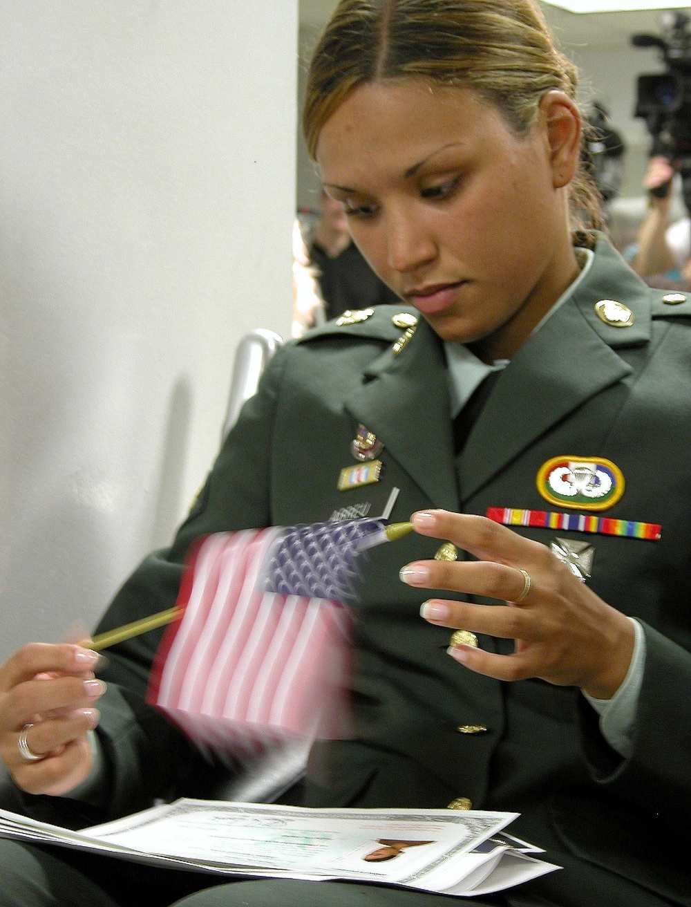 Soldier Becomes U.S. Citizen During Naturalization Ceremony