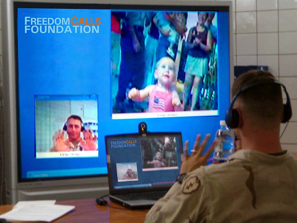 Soldier Sings Happy Birthday to Daughter via Videoconference from Iraq