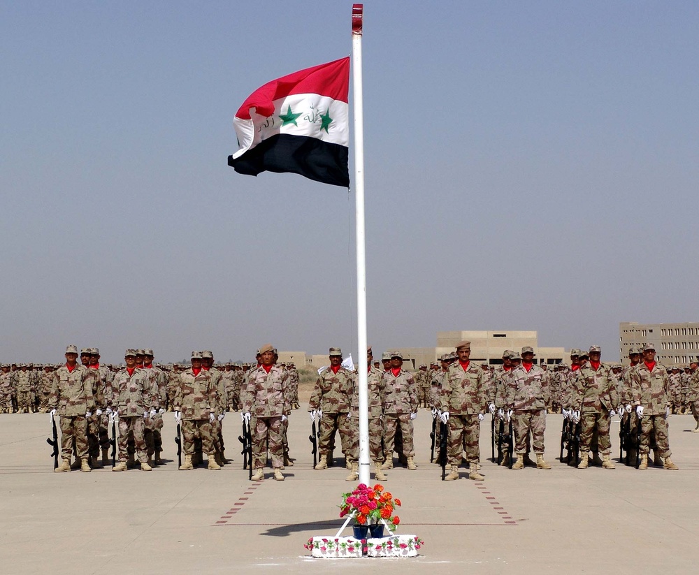 Iraqi Army Holds Flag-Raising Ceremony at Numaniyah Base
