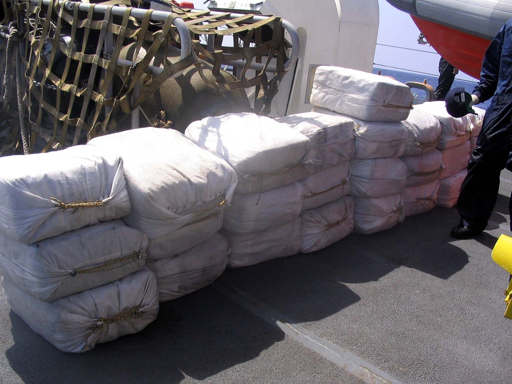 Coast Guard Cutter Tampa Seizes 65 Bales of Cocaine in Caribbean Drug Bust