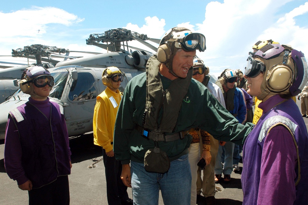 Advance Food Company President Greets Sailors on USS John C. Stennis