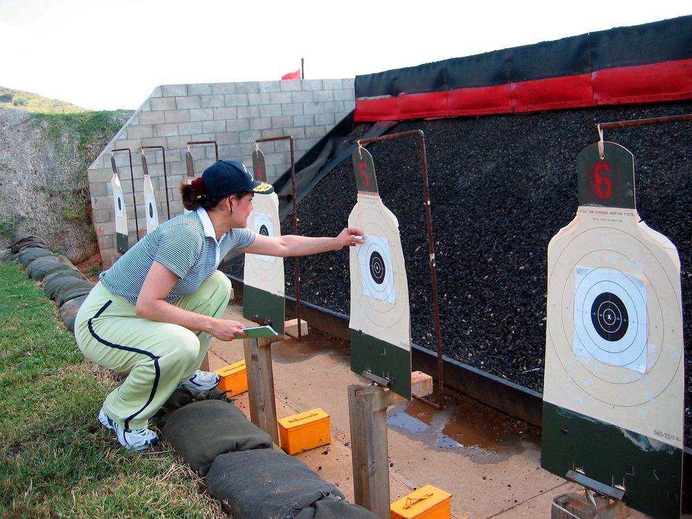 Taddeo Tries Her Hand at Weapons Range in Hawaii