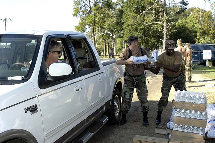 Florida National Guard Troops Distribute Supplies After Hurricane