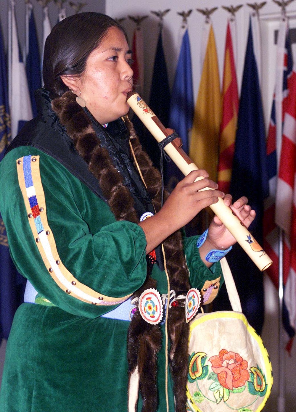 Shoshone Flautist Hovia Edwards Performs at Women in Military Service Memorial