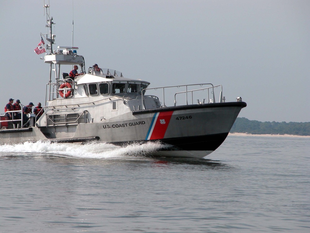 Coast Guard Heavy-Weather Boat Departs for Towing Exercise