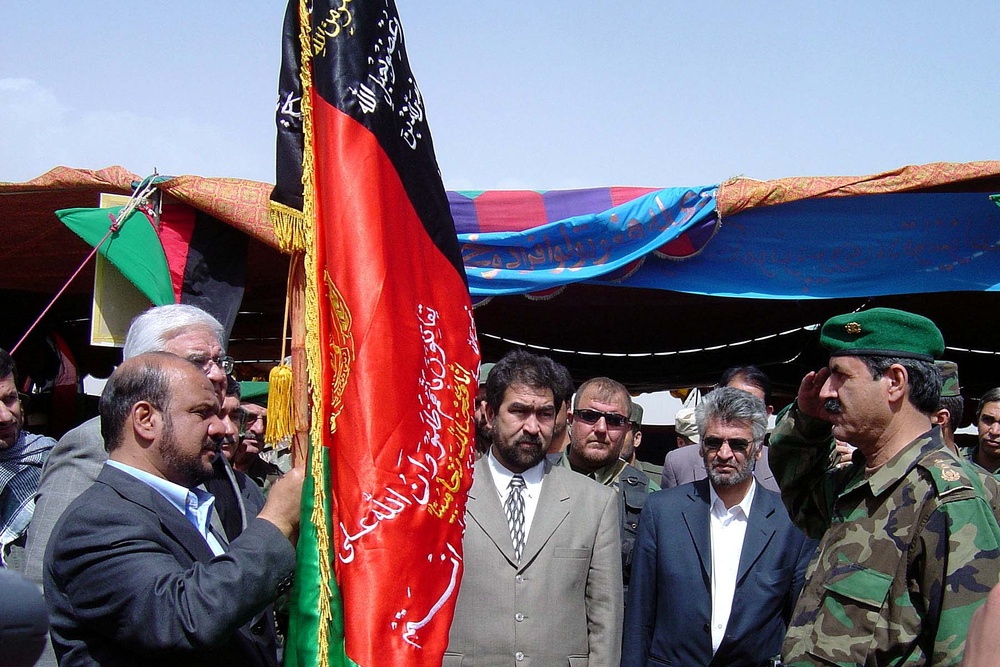 Afghan Army General Walizada Accepts National Colors at Gardez Ceremony