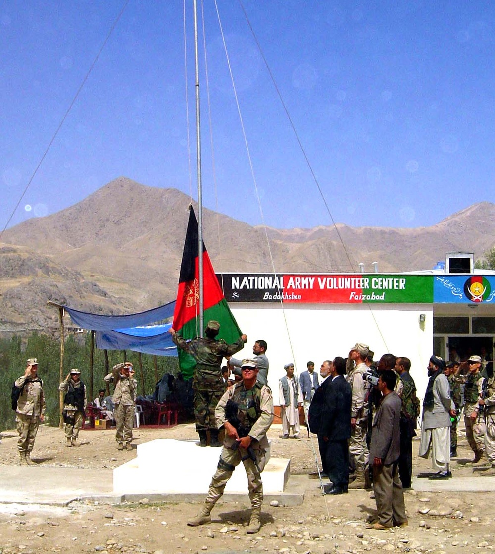 Afghan Flag Raised Over Faizabad National Army Volunteer Center