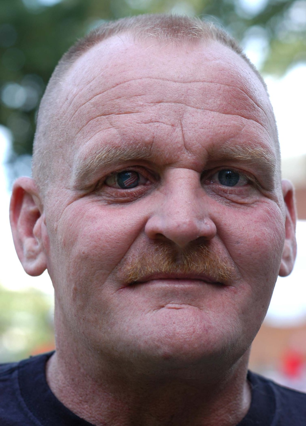Patriotic Soldier Displays Flag in Prosthetic Eye