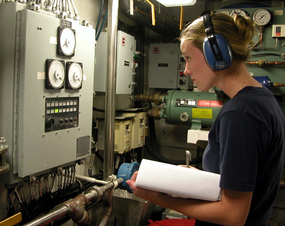 Coast Guard Mechanic Ensures Cutter's Engines Run Smoothly