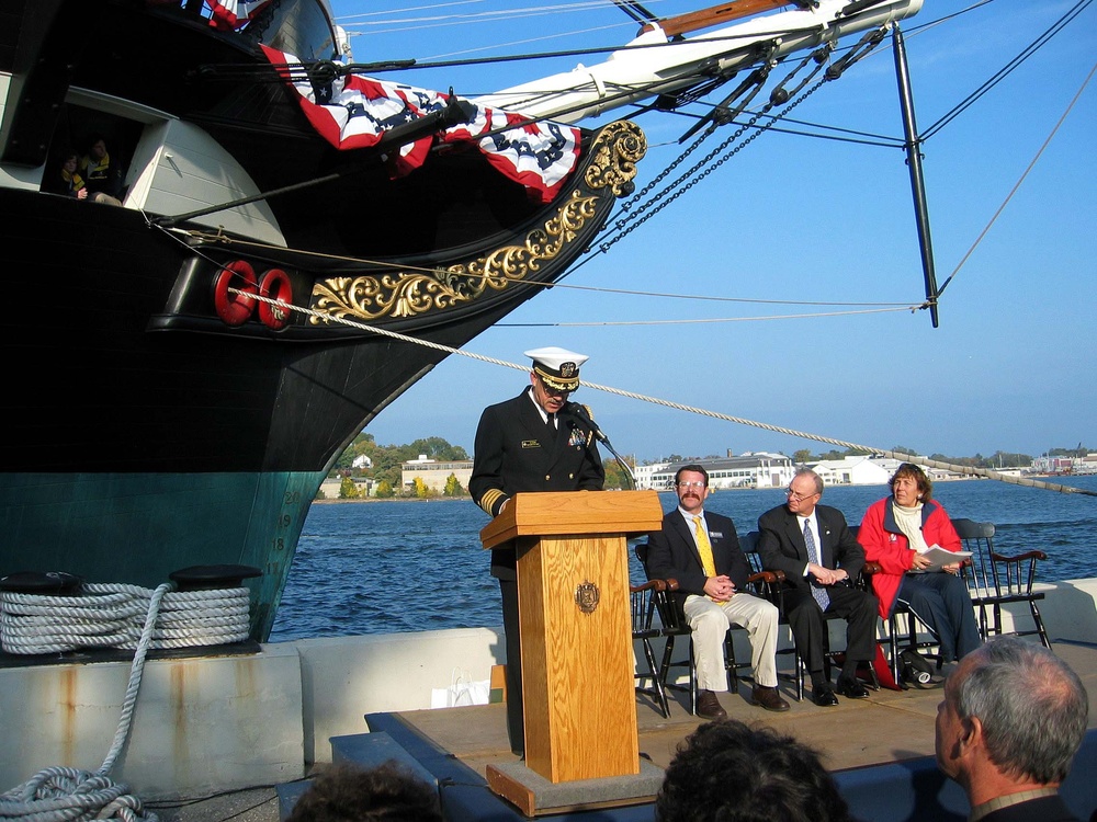 Navy Captain Highlights USS Constellation's History at Annapolis Welcoming Ceremony