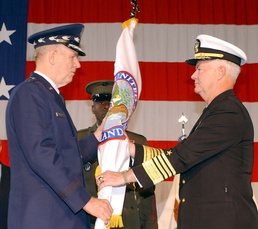 General Myers Presents U.S. Northern Command Flag to Admiral Keating
